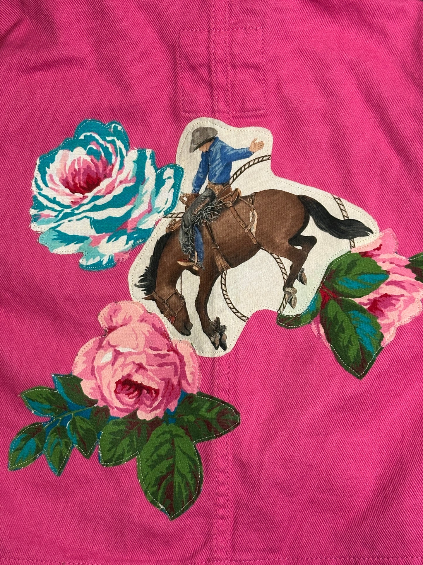 HEART POCKET BARN JACKET with Bronc & Roses, Size 2T