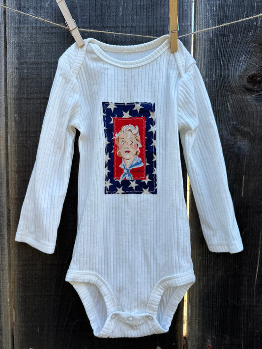 Cowgirl Grace Americana Ribbed Onesie, Size 18 mons.