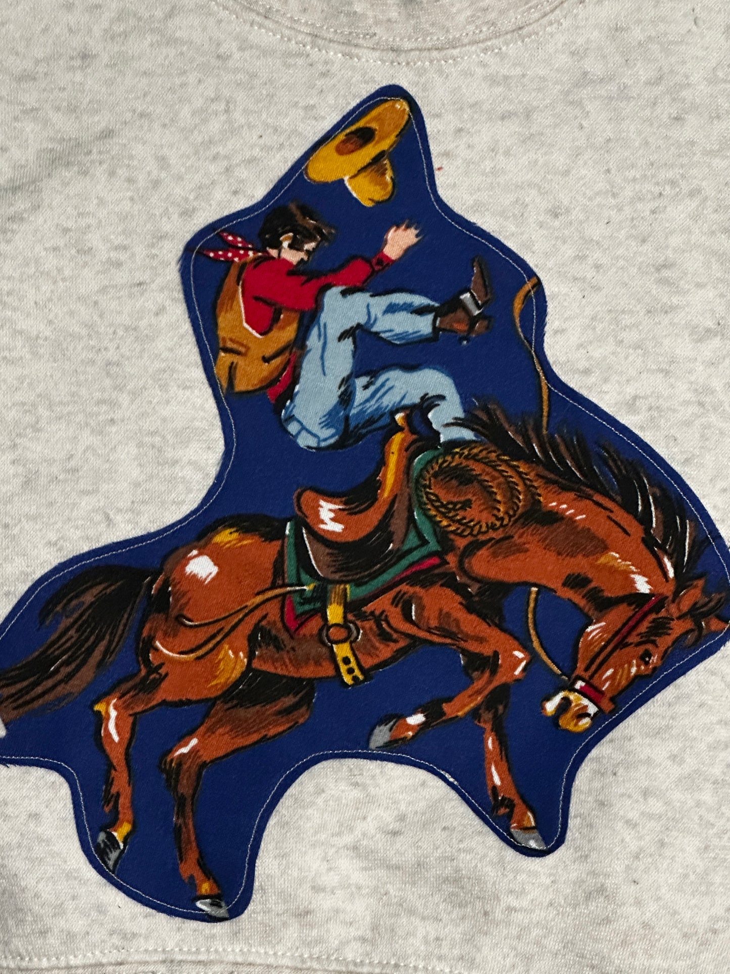 Bucking Horse with “Rodeo” Text on Back Sweatshirt, Size 2T