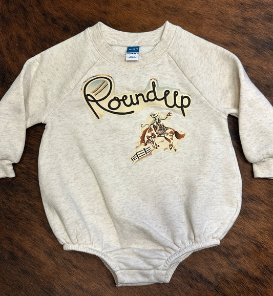 Roundup Sweatshirt Romper, Size 12-18 mons.