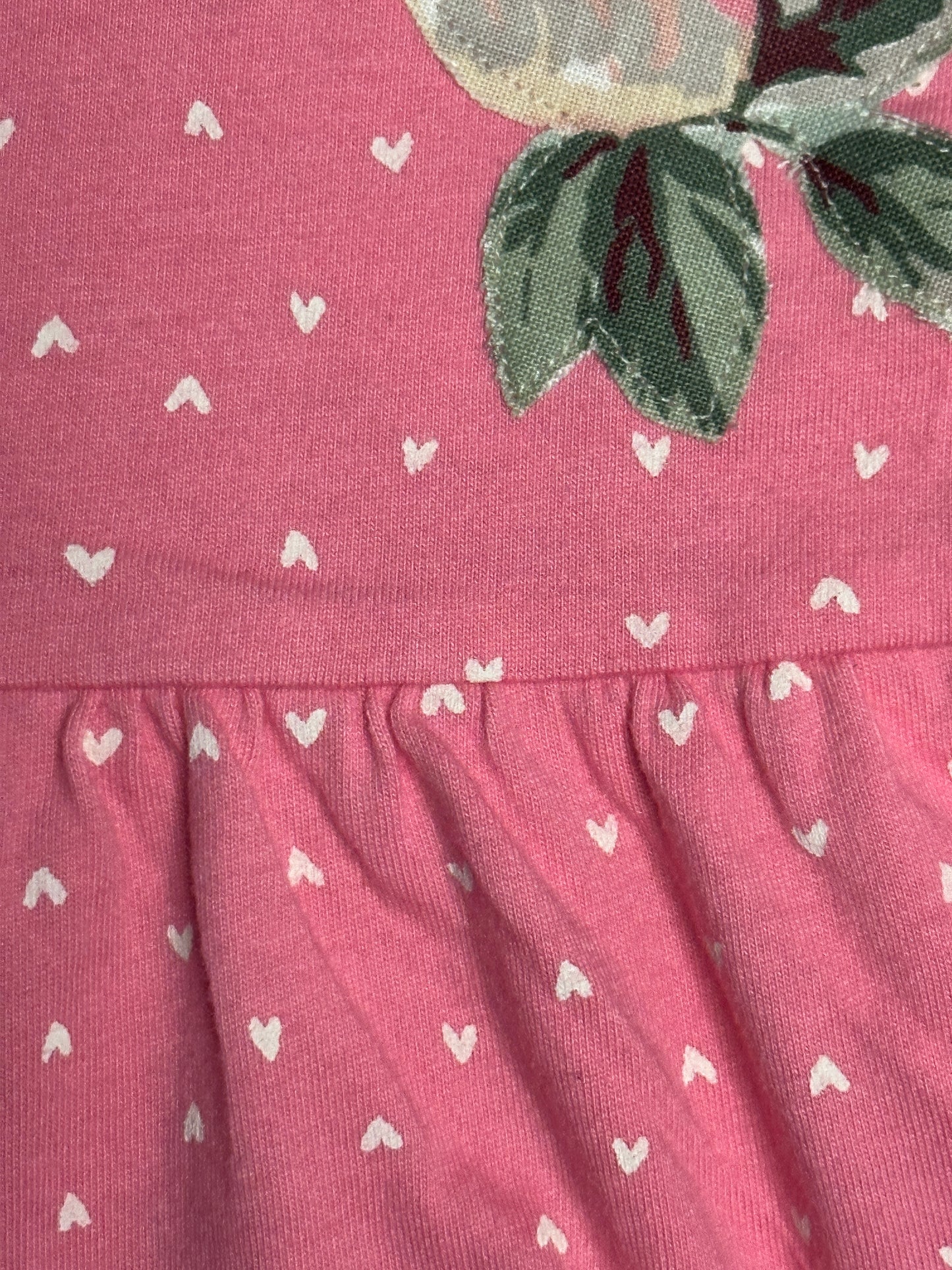 Cowgirl Bronc Rider with Pastel Roses on Heart Print Peplum, Size 3T