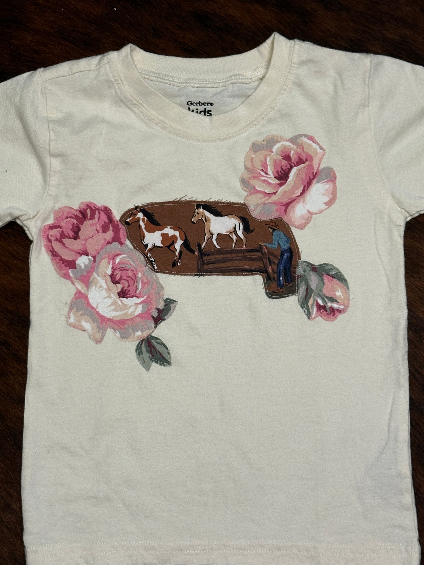 Horses & Roses Tee, Size 3T