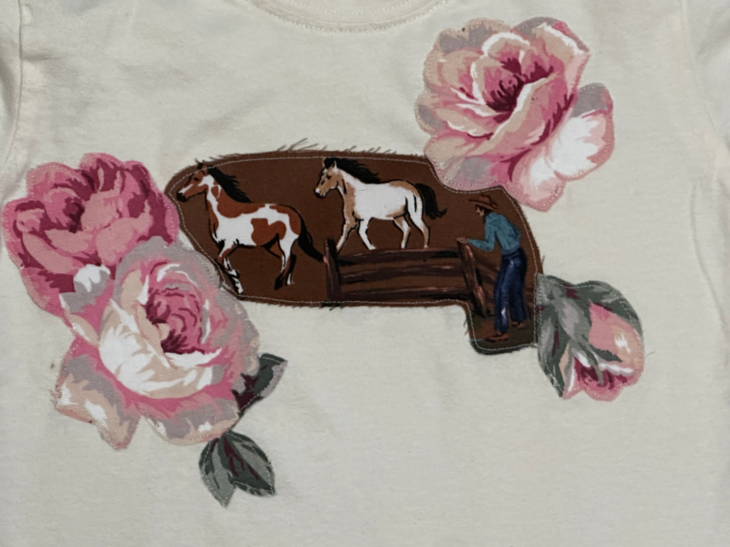 Horses & Roses Tee, Size 3T