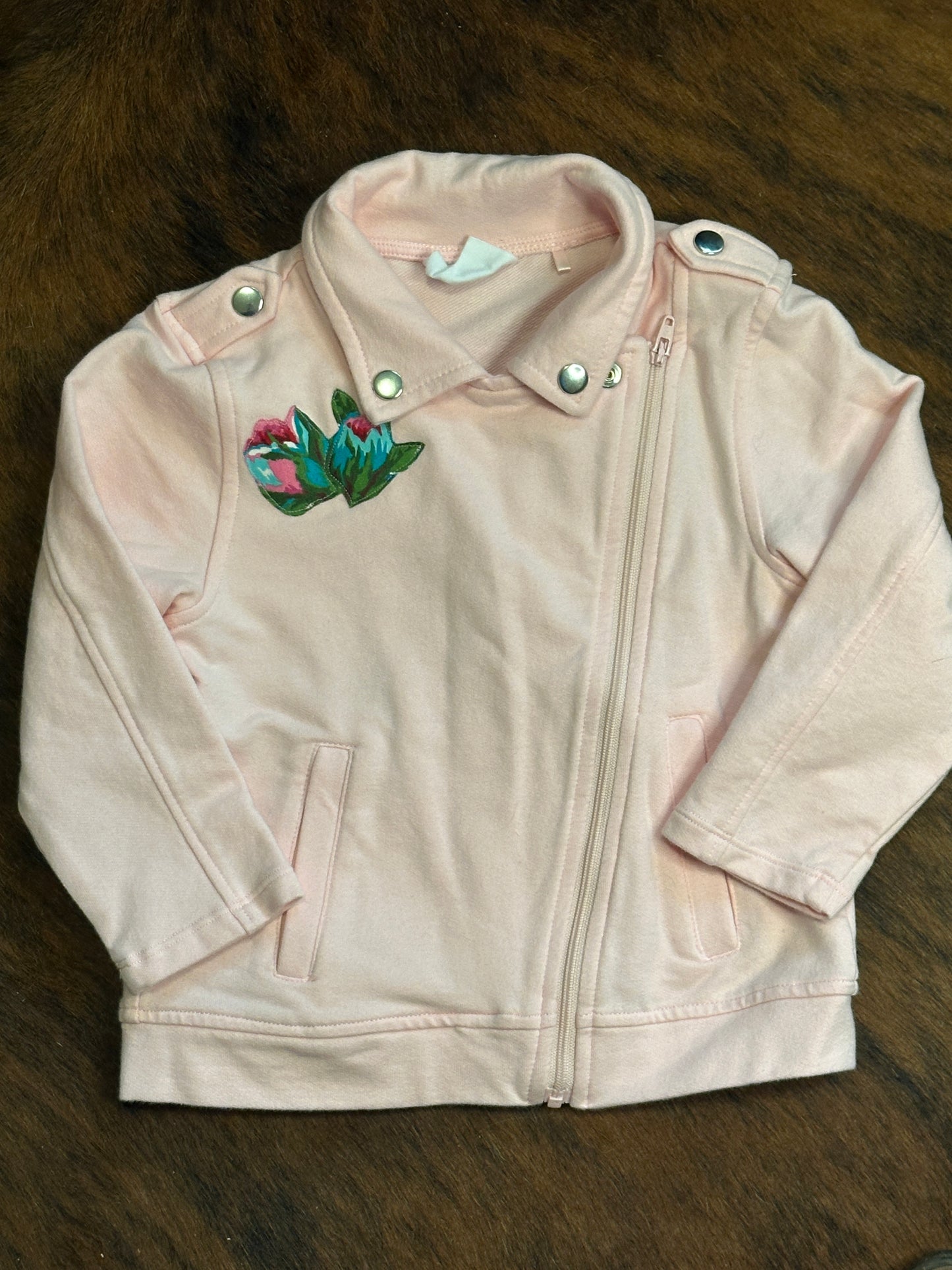 Light Pink Motorcycle Jacket, Size 18-24 mons.