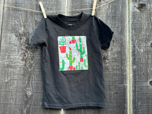 Christmas Cacti on Black, Size 4T