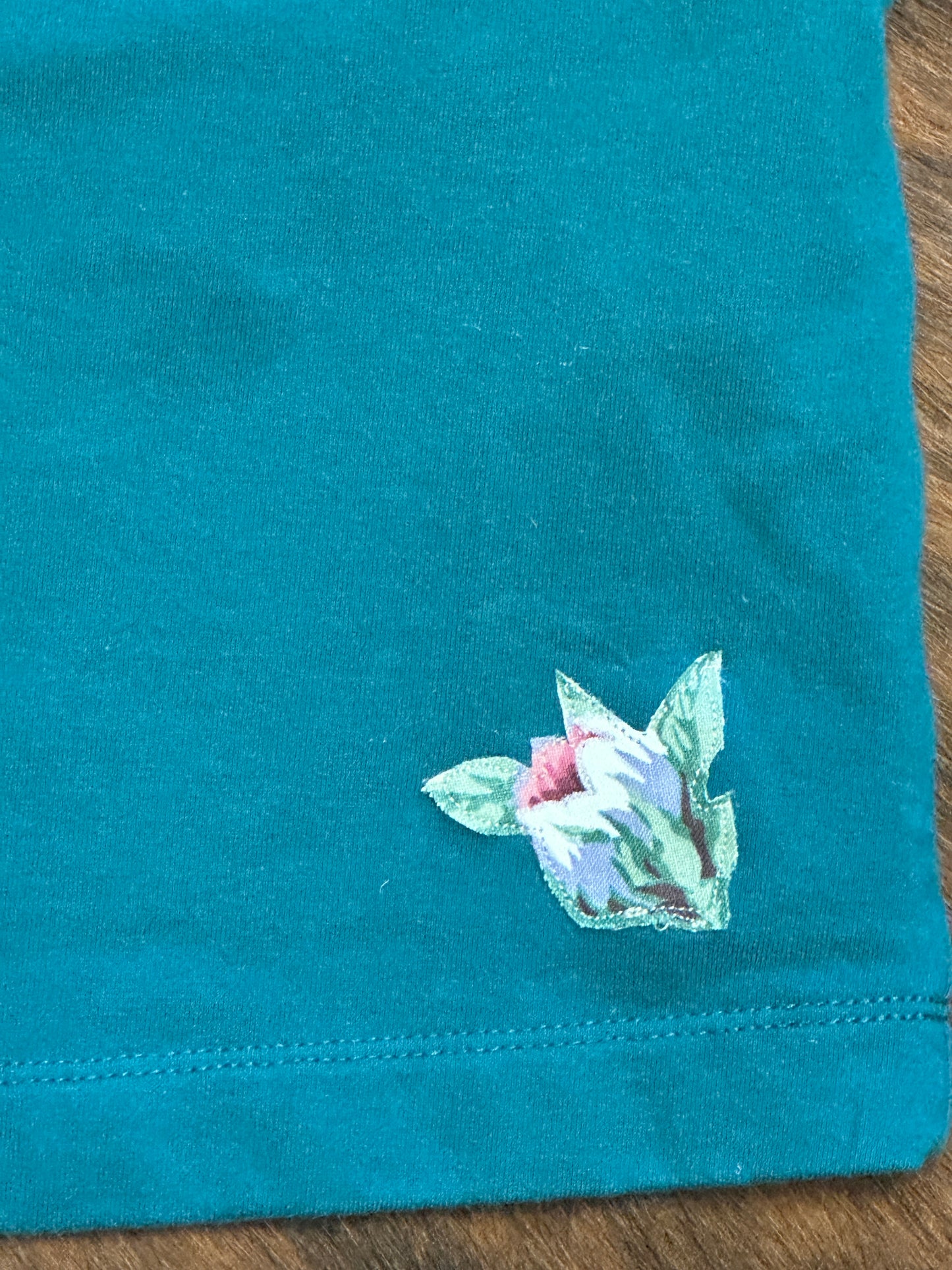 Horse Portrait & Pastel Roses on Spruce Sweatshirt Dress, Size 4-5T