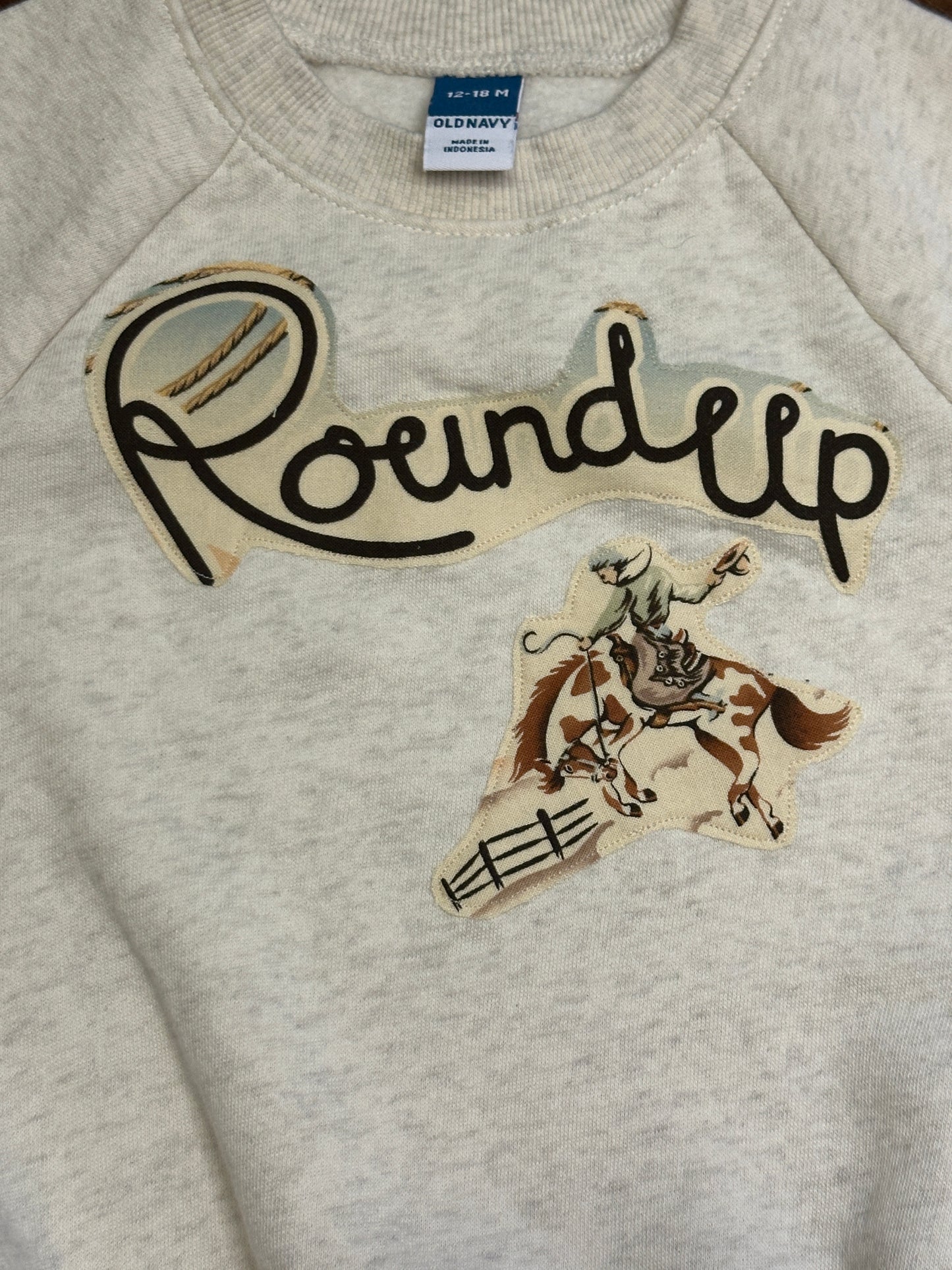 Roundup Sweatshirt Romper, Size 12-18 mons.