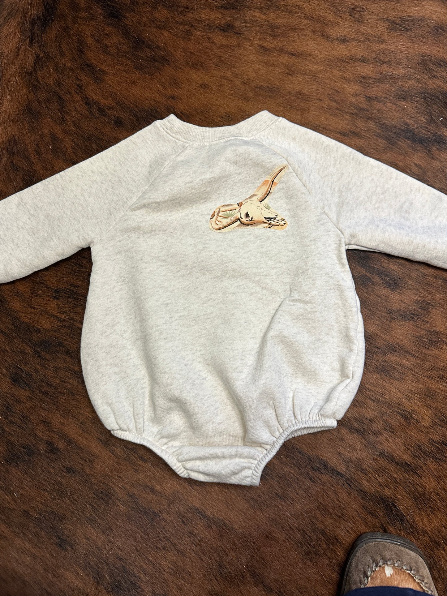 Roundup Sweatshirt Romper, Size 12-18 mons.