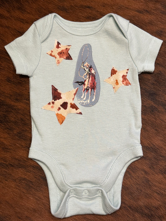 Big Loop Roper with Cowhide Print Stars, Size 0-3 mons.