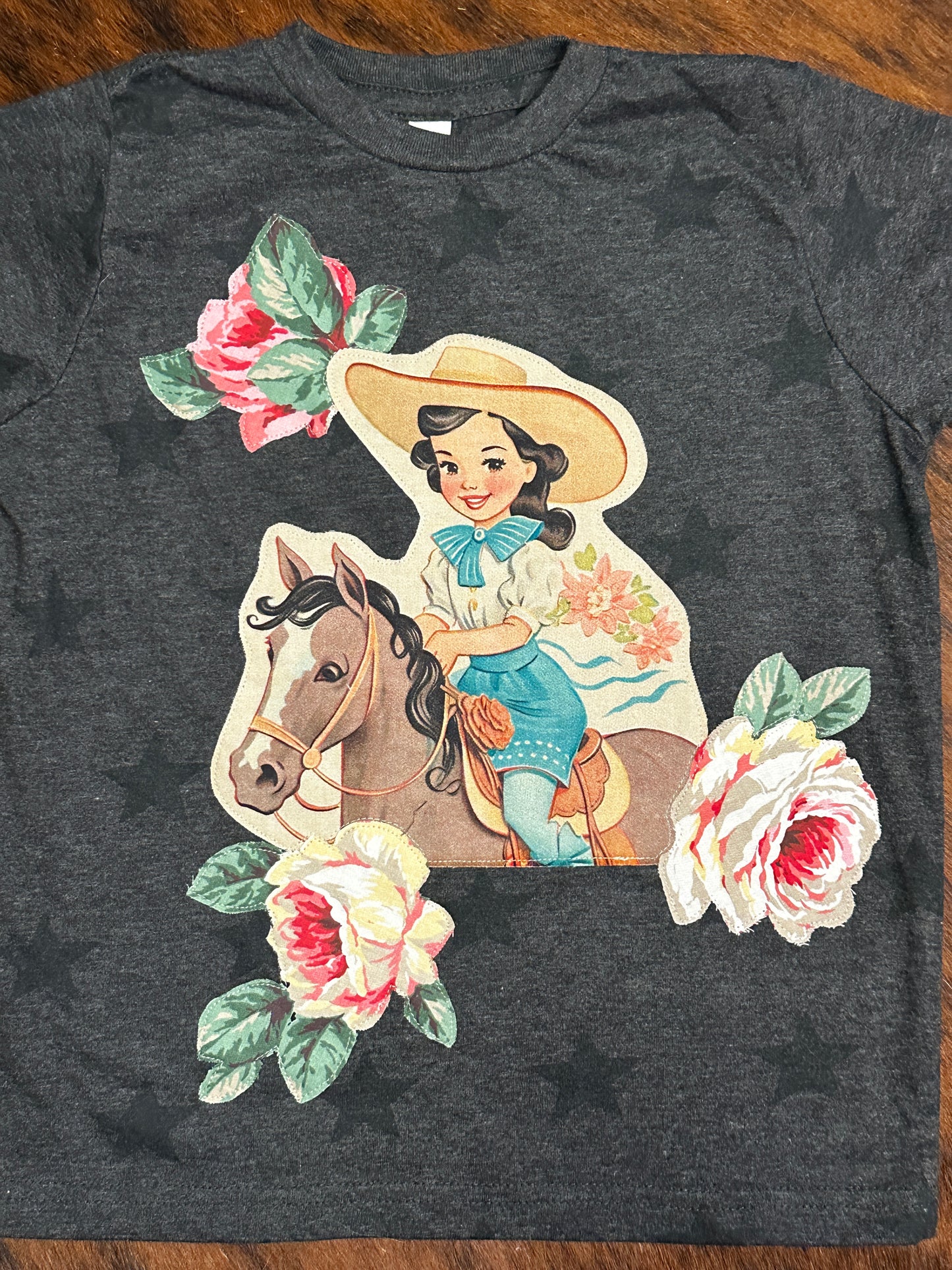 Cowgirl & Roses Star Tee, Size 5/6T