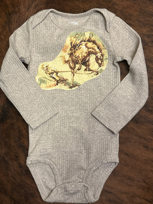 Bronc Tamer Ribbed Onesie, Size 24 mons.