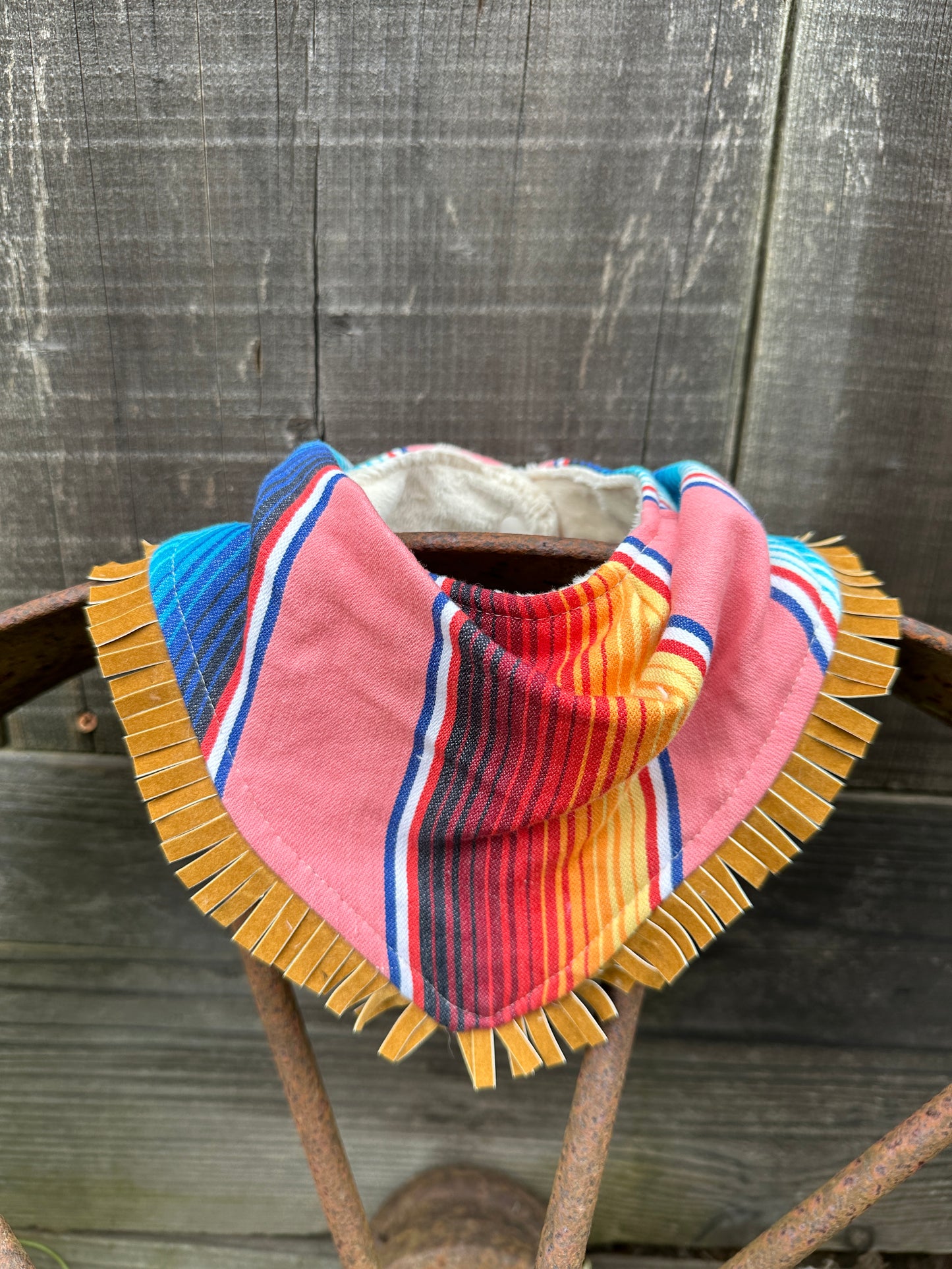 Pink Serape Southwestern Buckaroo Baby Bib