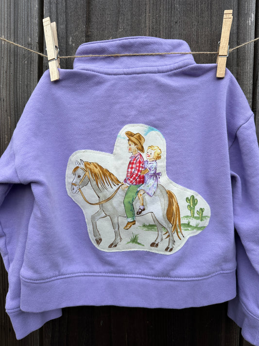 Lavender Riding Double Quarter Zip, Size 2T