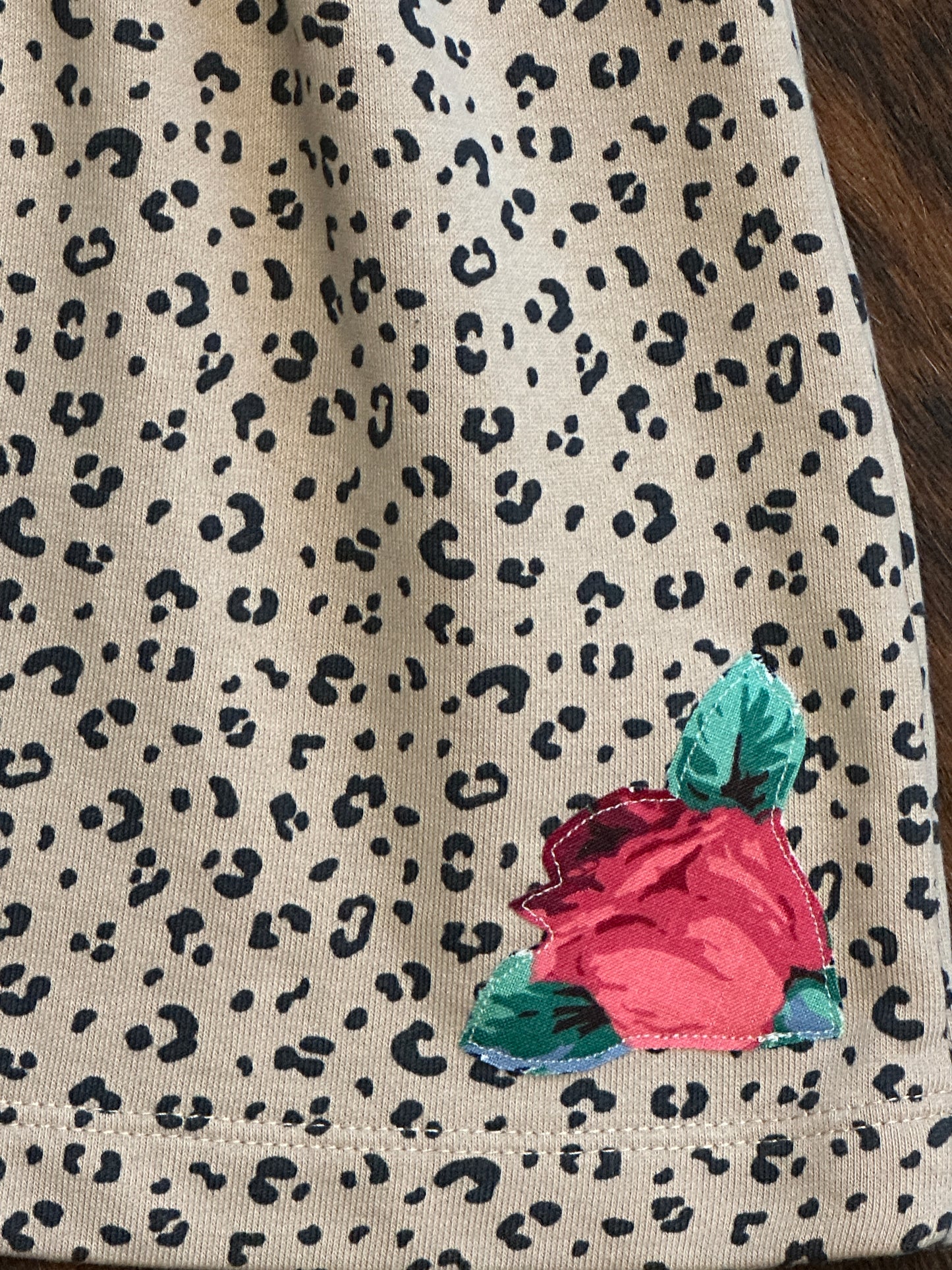 Bronc & Roses on Leopard Sweatshirt Dress, Size 2T