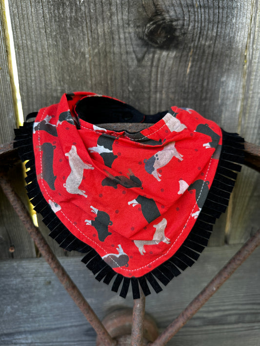 Red Show Pig Buckaroo Baby Bib