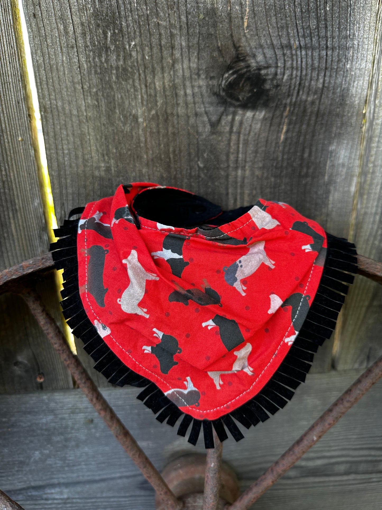 Red Show Pig Buckaroo Baby Bib
