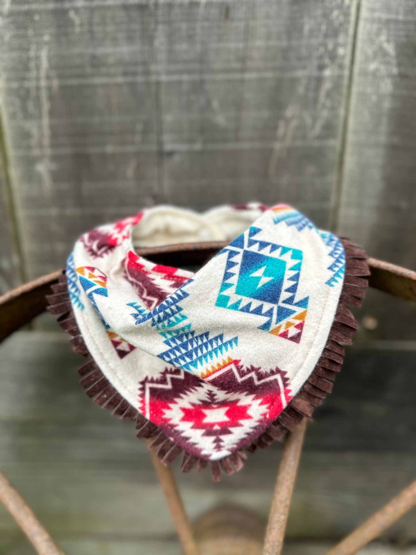 Southwest Flannel Buckaroo Baby Bib