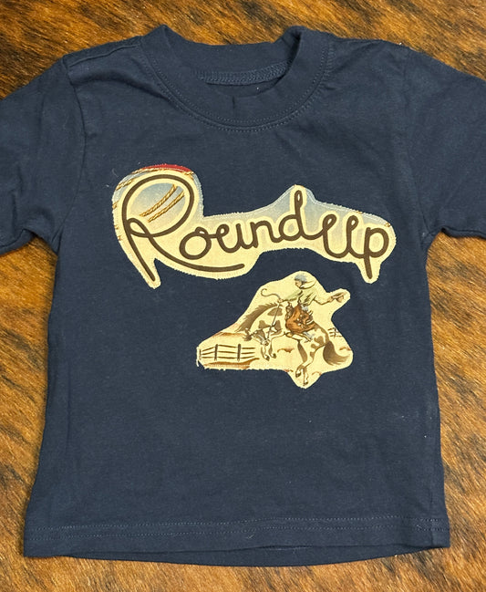 Roundup Navy Tee, Size 18 mons.