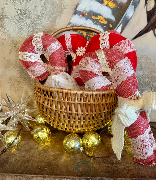 Vintage Lace & Cotton Candy Canes