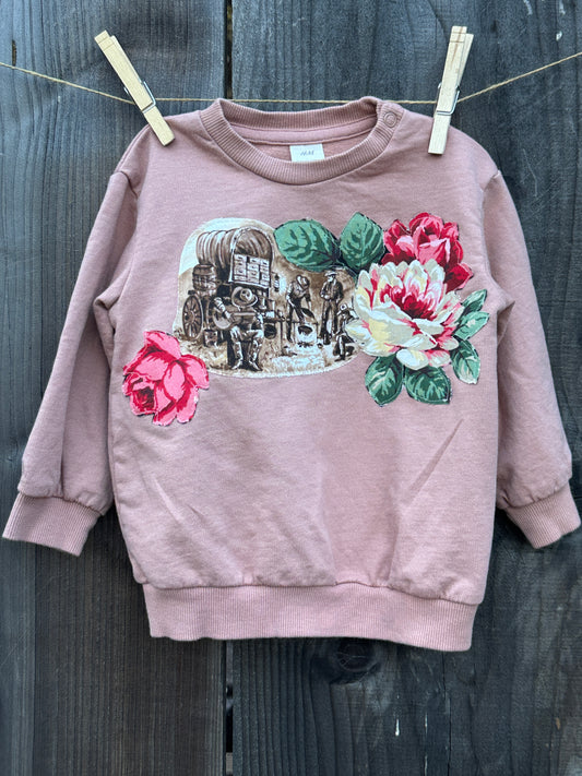 Chuckwagon & Roses Sweatshirt, Size 12 mons.
