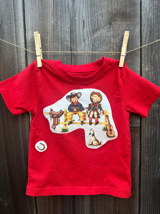 Singing Cowkids on Red Tee, Size 2T