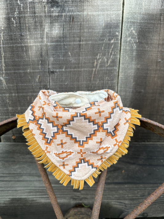 Tan Aztec Bandana Buckaroo Baby Bib