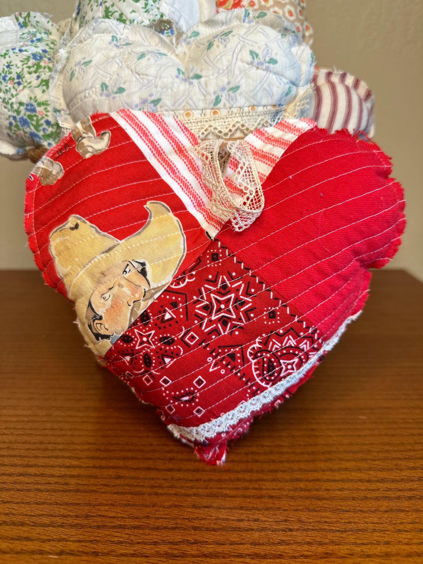 Valentine's Red Cowboy Heart with Hanger