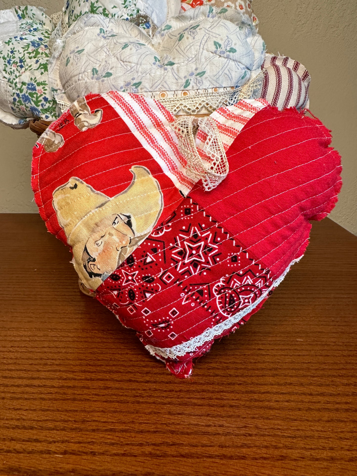 Valentine's Red Cowboy Heart with Hanger