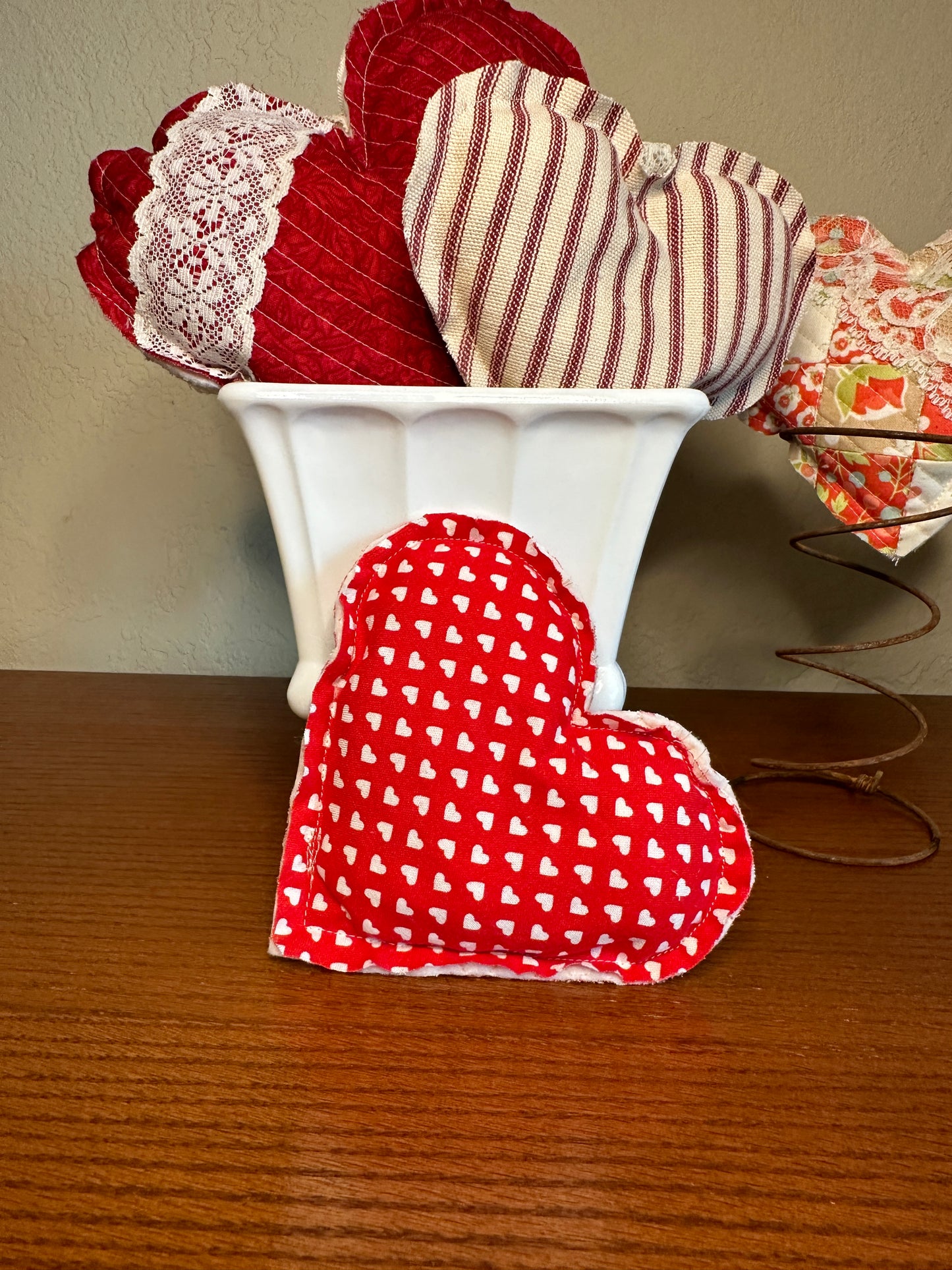 Quilted Heart Print Heart with Lace