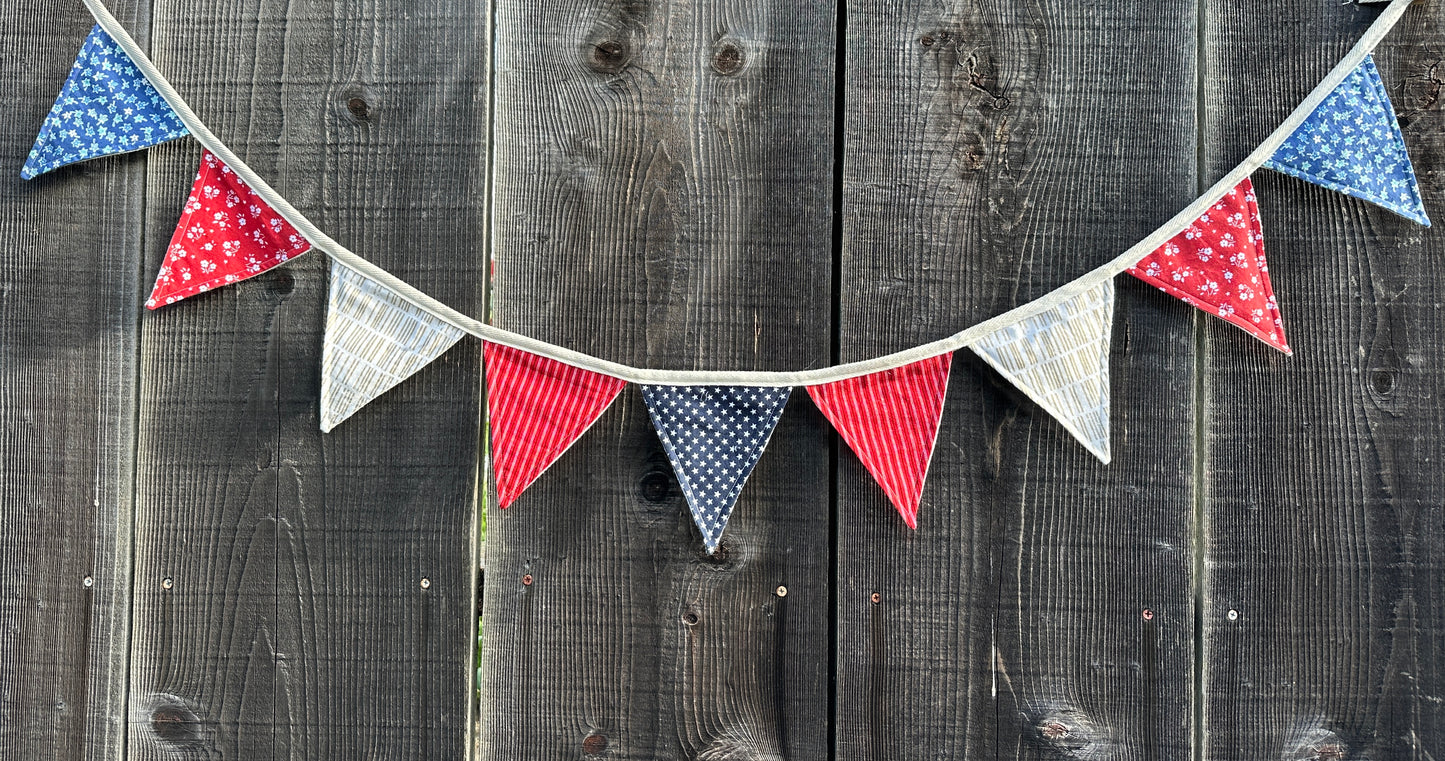 Patriotic Bunting Garland, 6 ft., 6 Pattern Options!