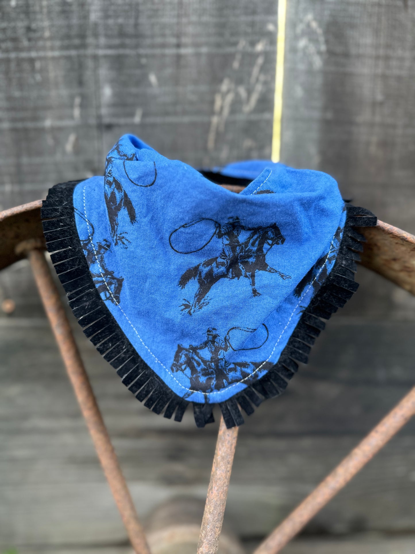 Blue Team Roper Buckaroo Baby Bib