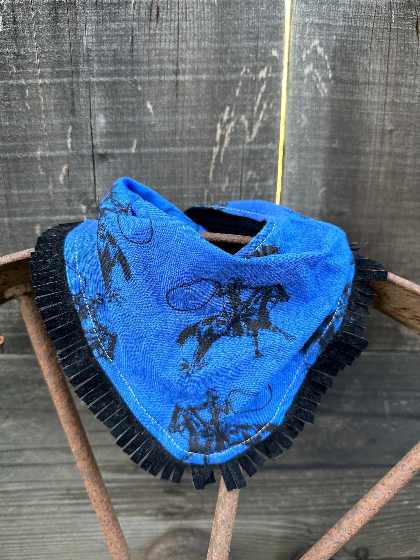 Blue Team Roper Buckaroo Baby Bib