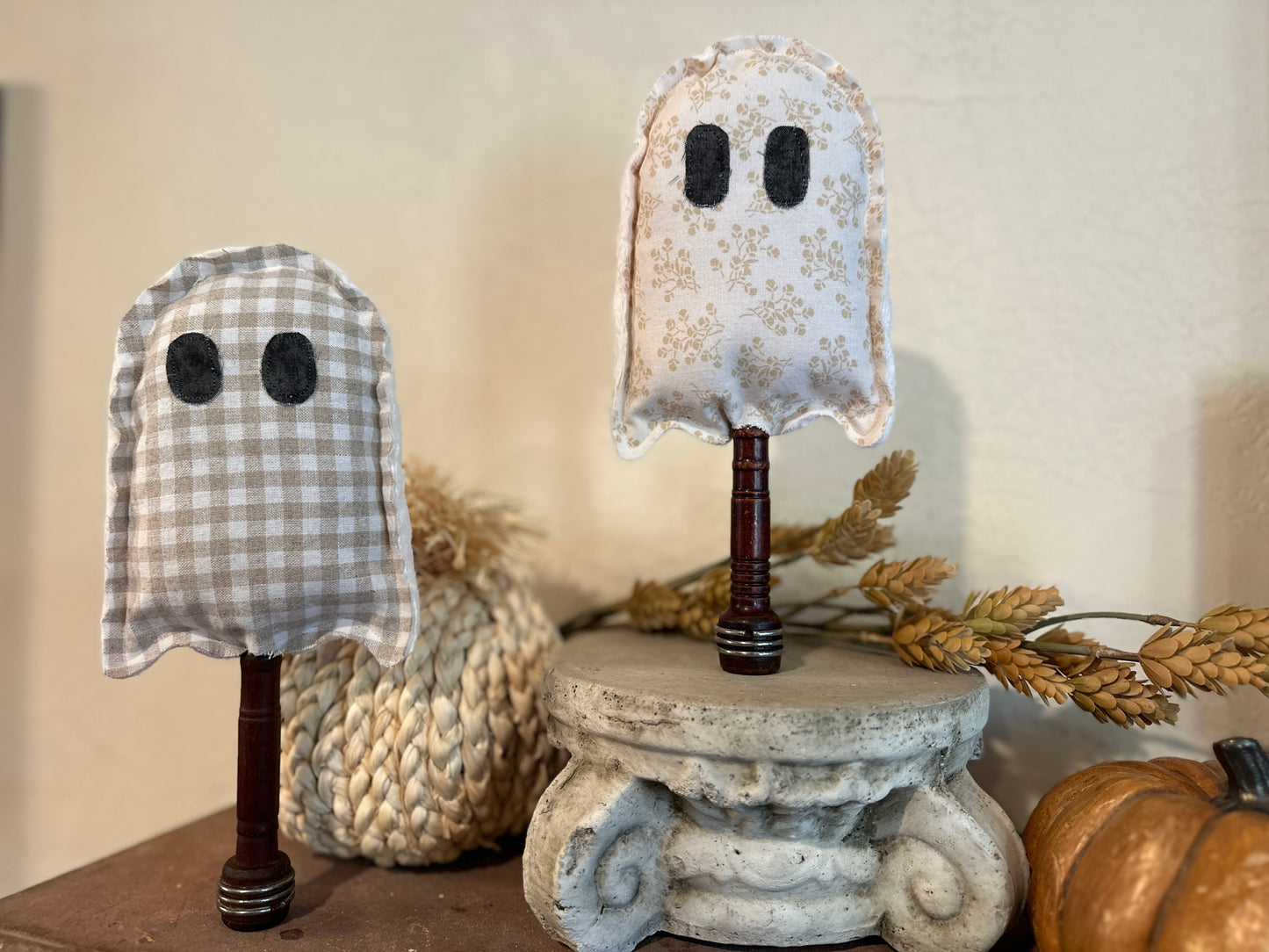 Friendly Ghost on Vintage Dowel