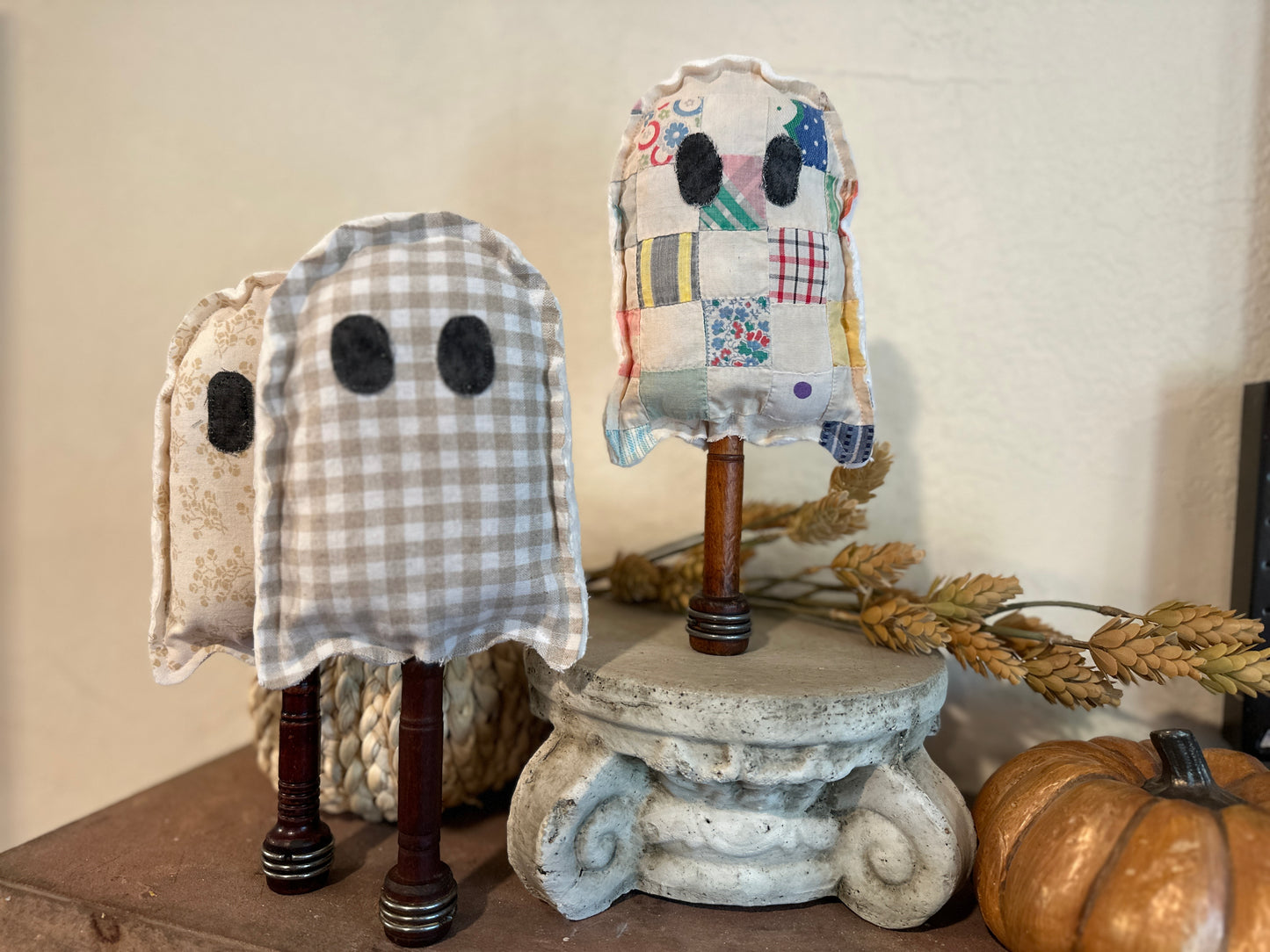 Friendly Ghost on Vintage Dowel