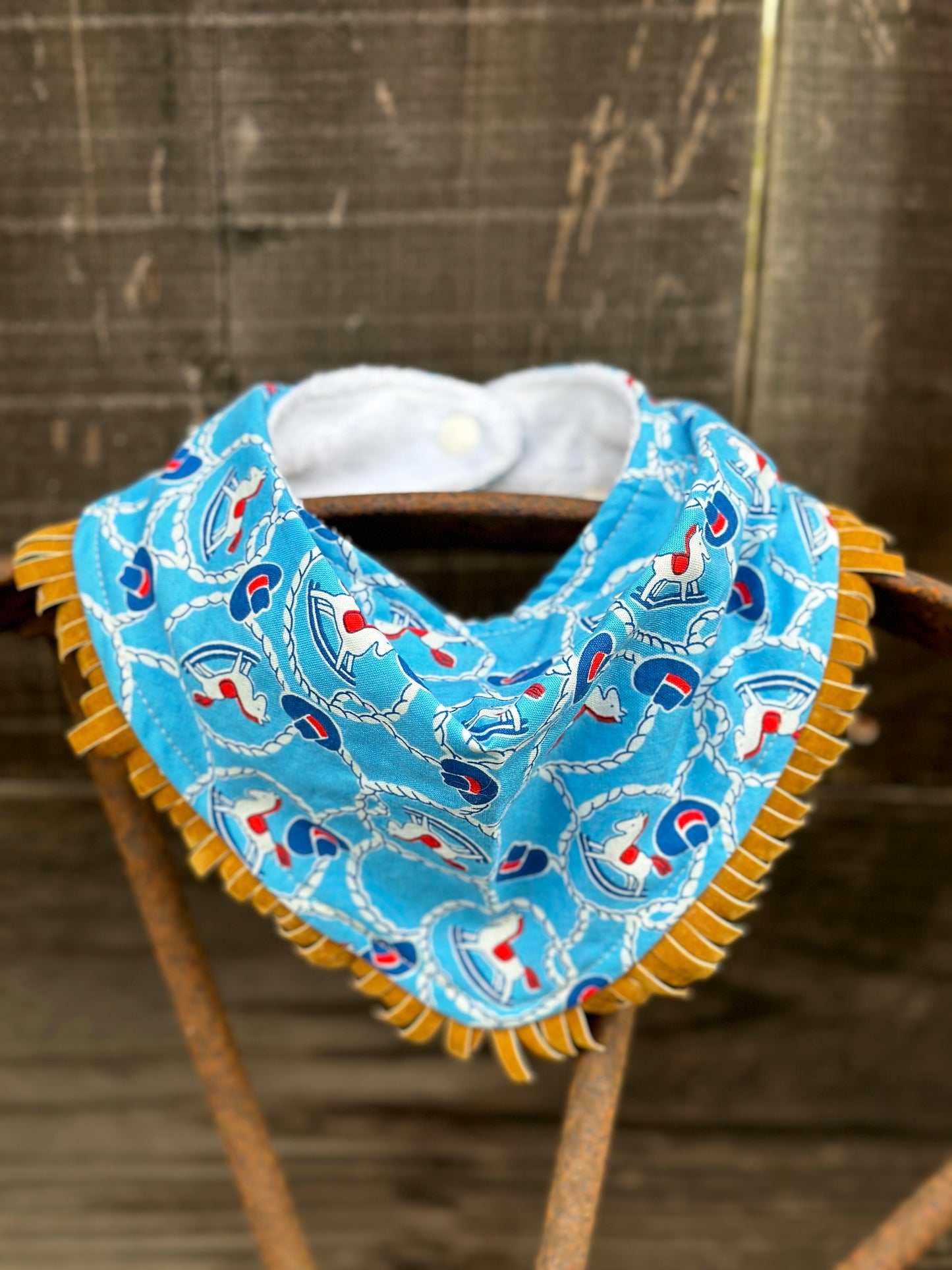 Blue Rocking Horses Buckaroo Baby Bib