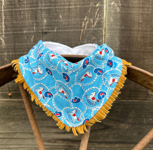 Blue Rocking Horses Buckaroo Baby Bib