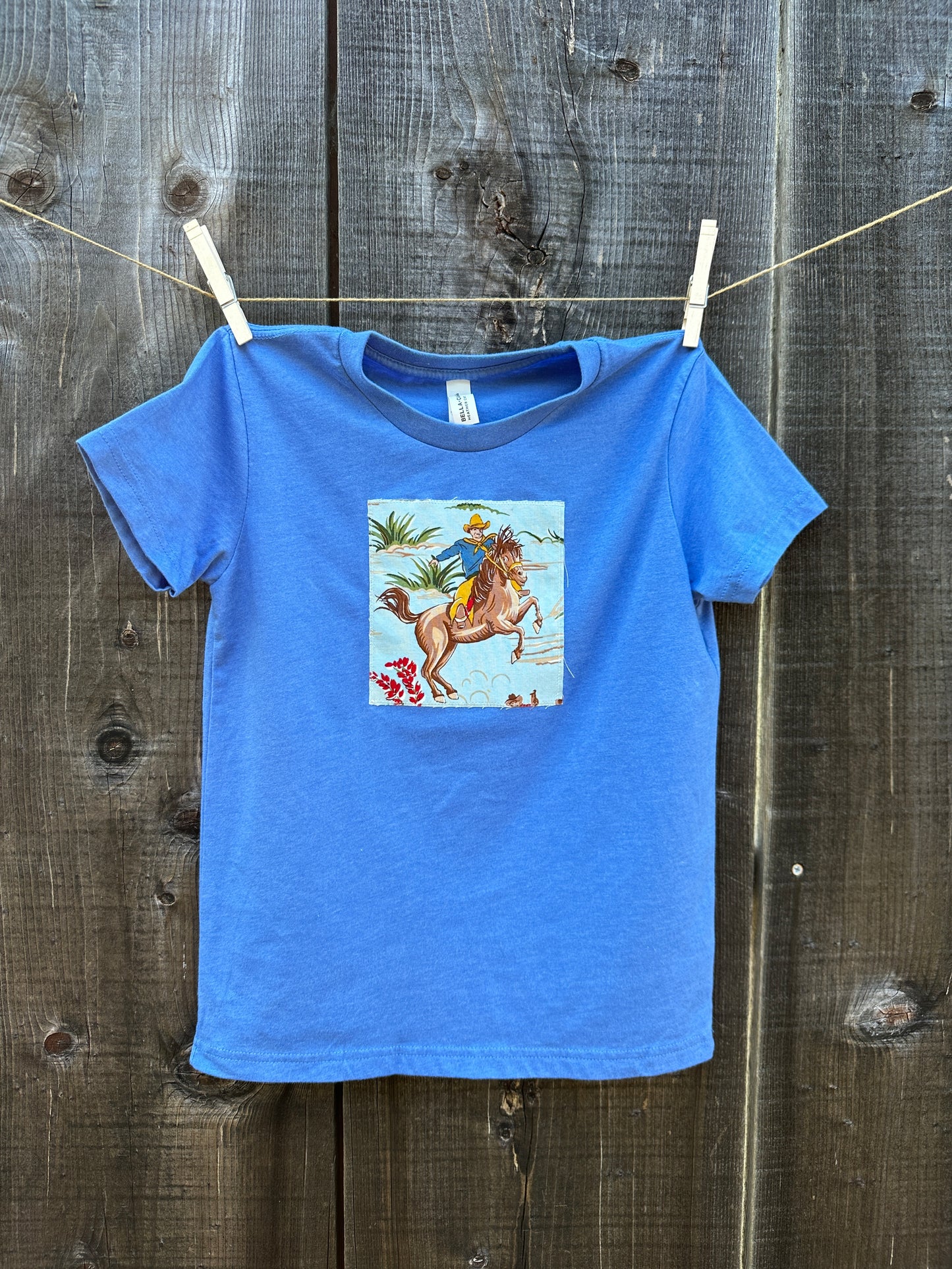Blue Cowboy Tee, Youth Small