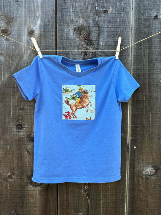 Blue Cowboy Tee, Youth Small