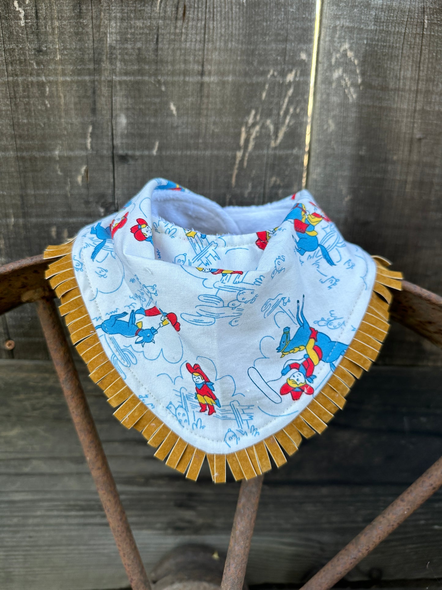 Blue Vintage Cowkids Buckaroo Baby Bib