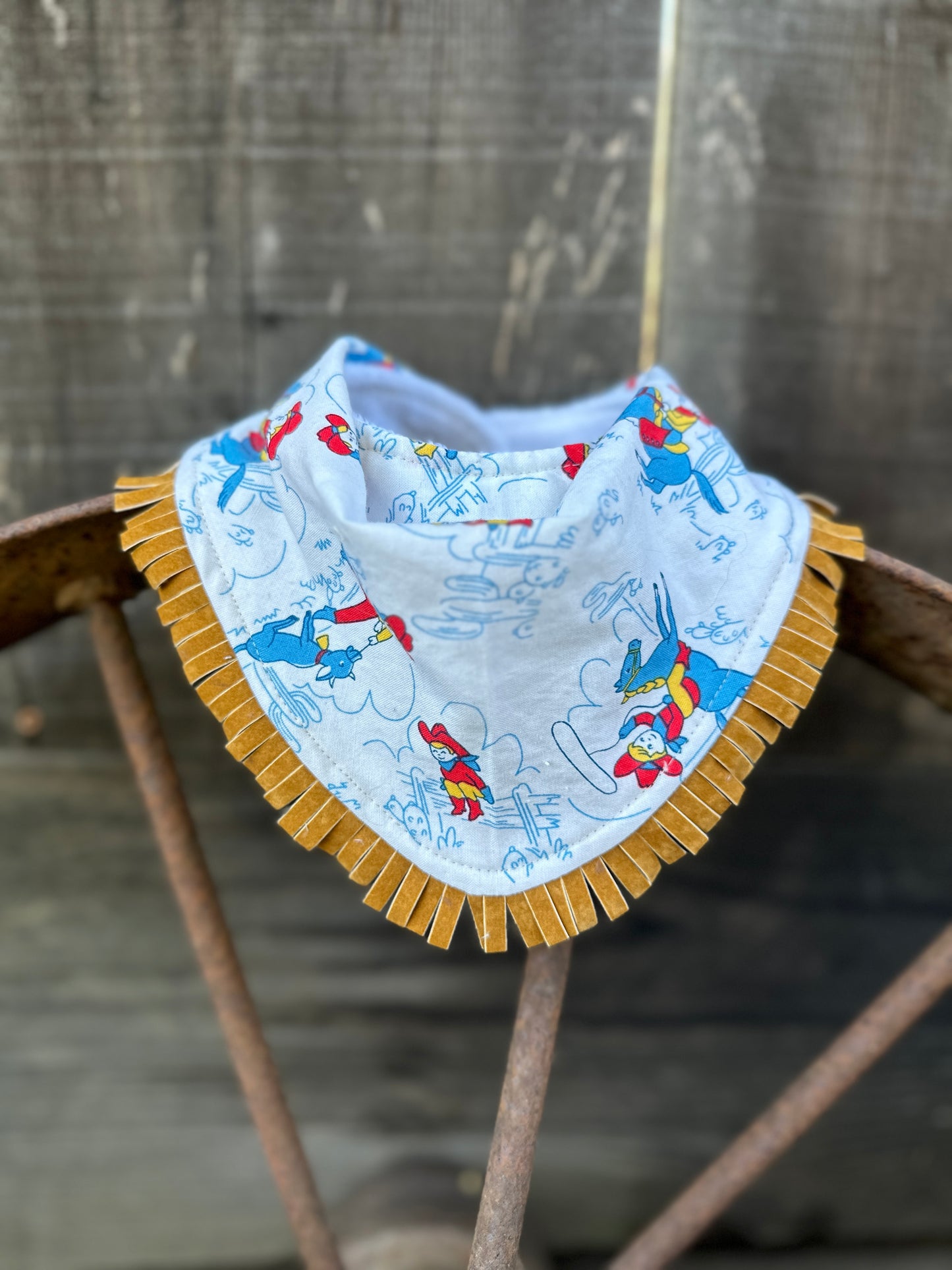 Blue Vintage Cowkids Buckaroo Baby Bib