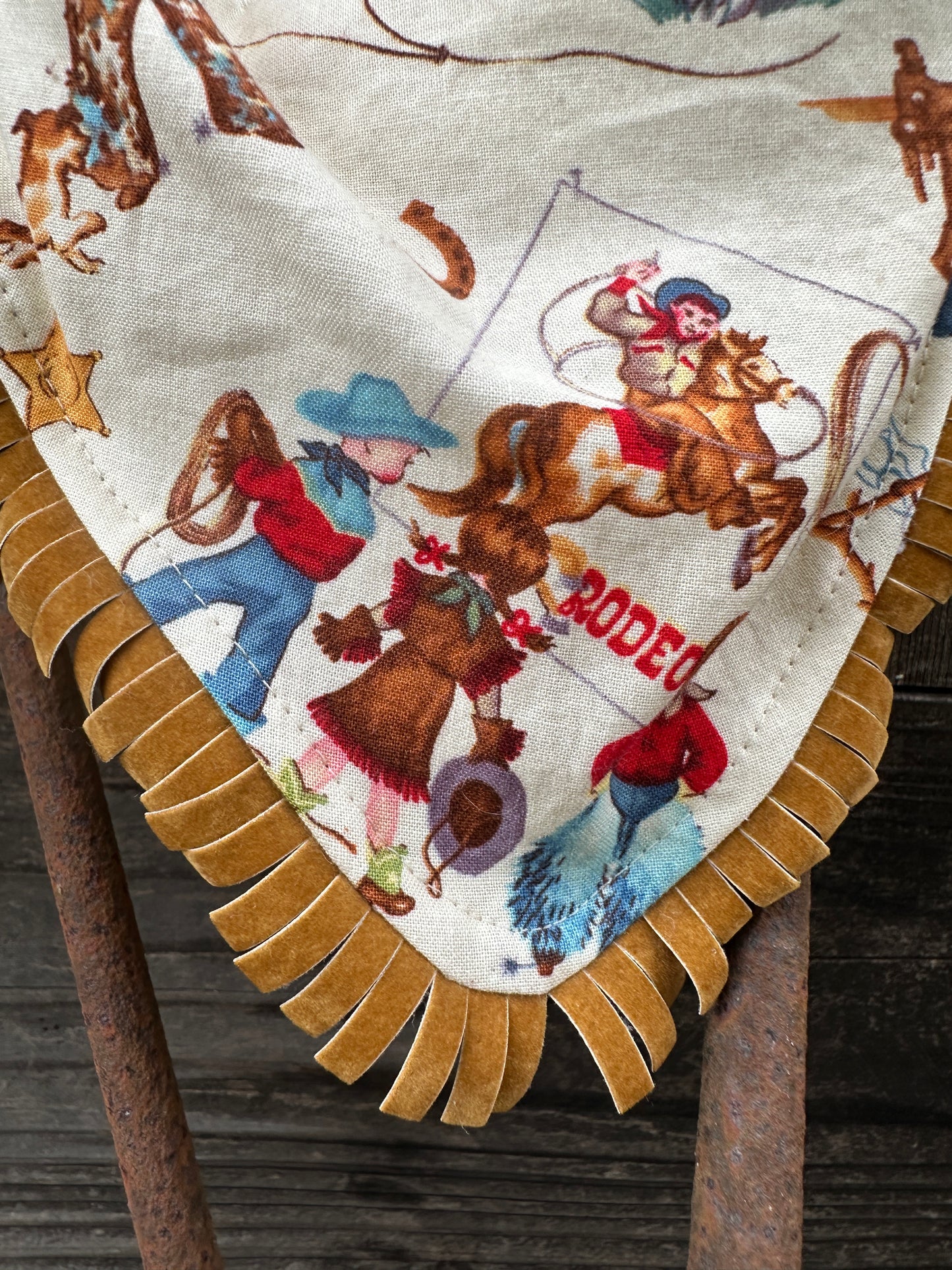 Rodeo Cowkids and Cowhide Bib/Burp Cloth Set