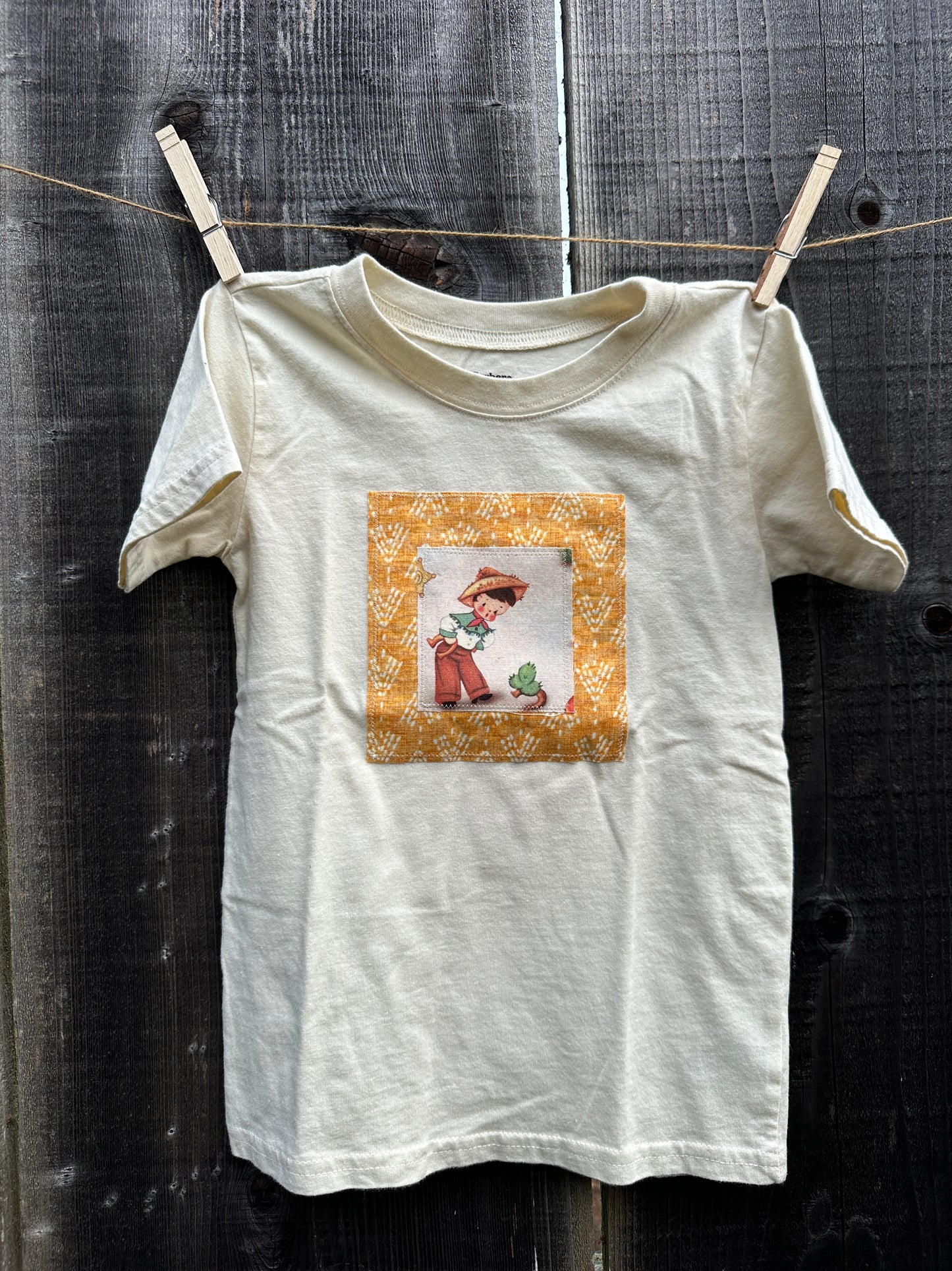 Vintage Cowboy on Teepees Tee, Size 5T