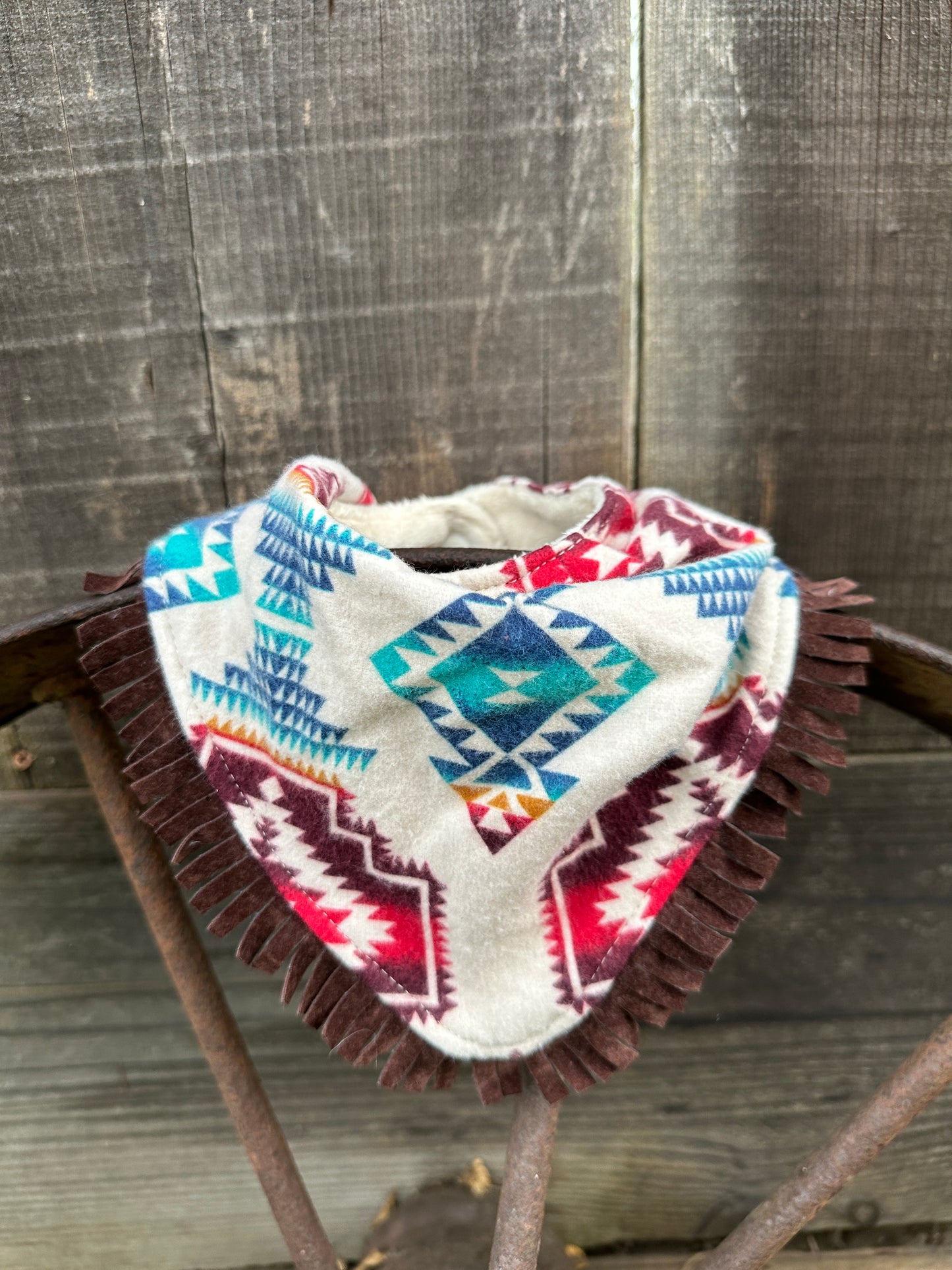 Flannel Aztec Bib & Burp Cloth Set