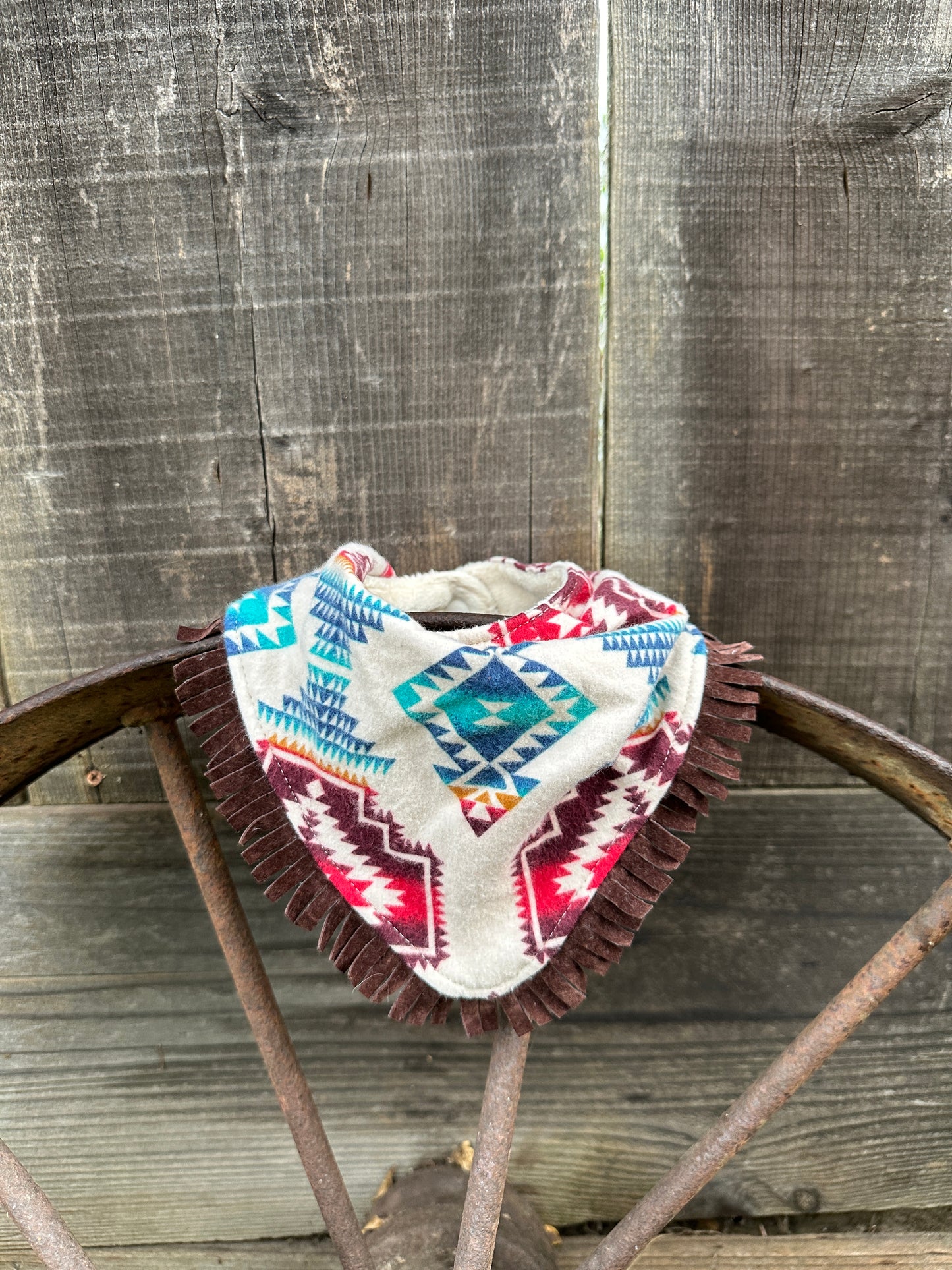 Flannel Aztec Bib & Burp Cloth Set