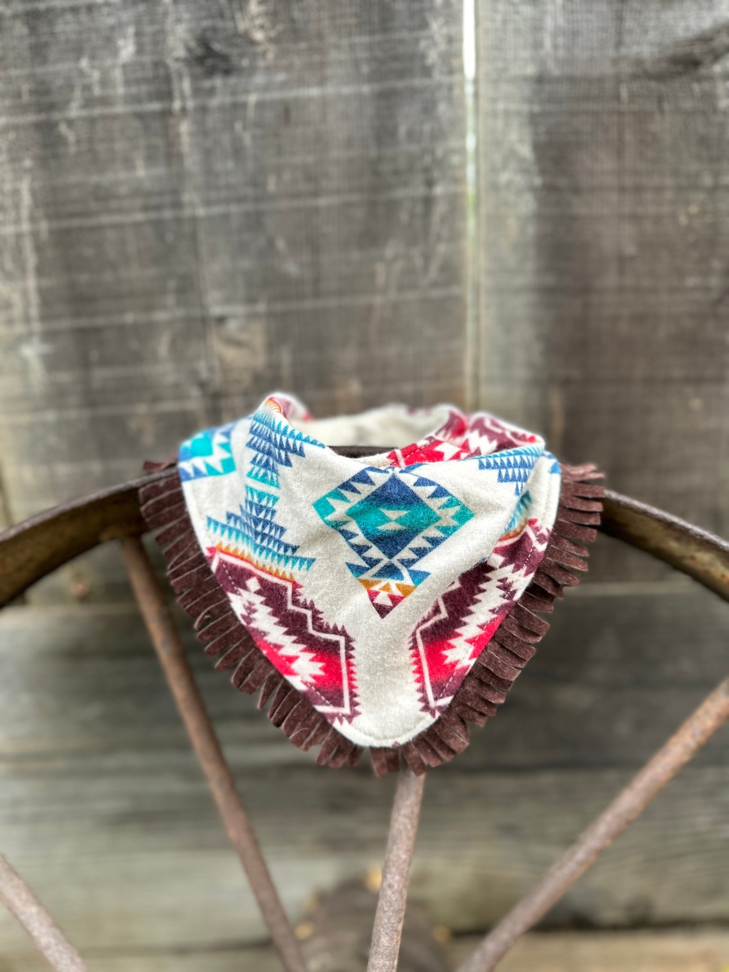 Flannel Aztec Bib & Burp Cloth Set