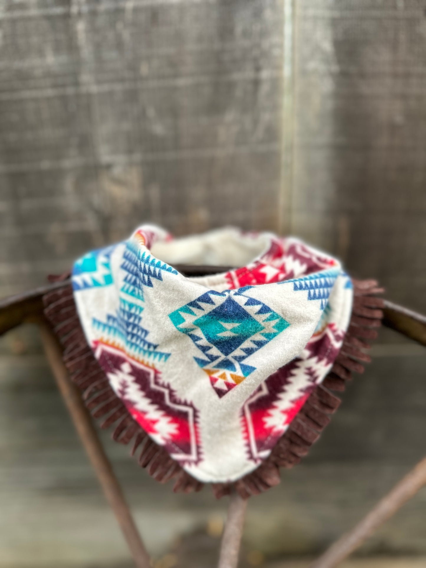 Flannel Aztec Bib & Burp Cloth Set