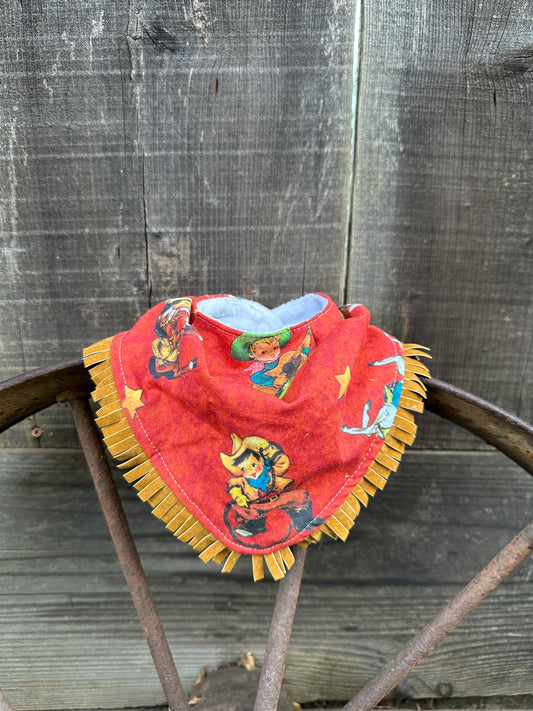 Red Vintage Cowboy Buckaroo Baby Bib