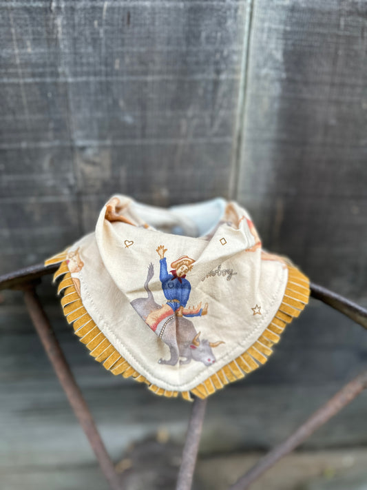 Vintage Bull Rider Buckaroo Baby Bib