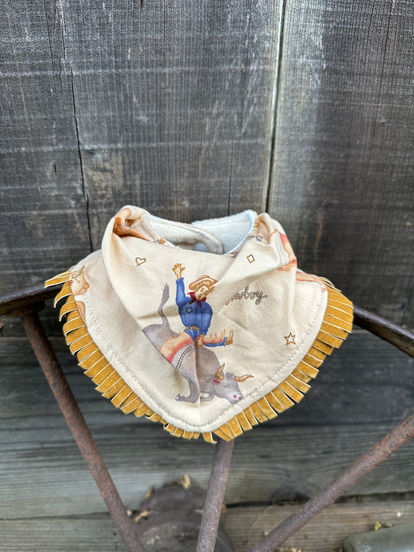 Vintage Bull Rider Buckaroo Baby Bib