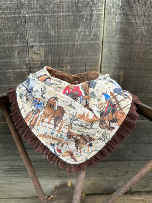 Cowgirl Scenes Buckaroo Baby Bibs Bandana Bib